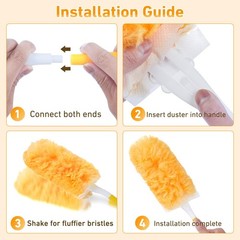 360° Duster Refills Kit for Swiffer Duster, 25 Pack & Short Handle – 25