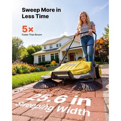 Uimoso Manual Push Floor Sweeper with 25.6″ Cleaning Width