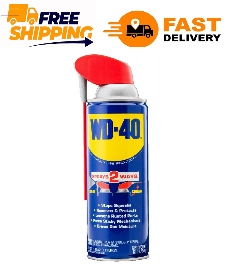 WD-40 Multi-Use Product Lubricant Spray with Smart Straw, 12 oz.