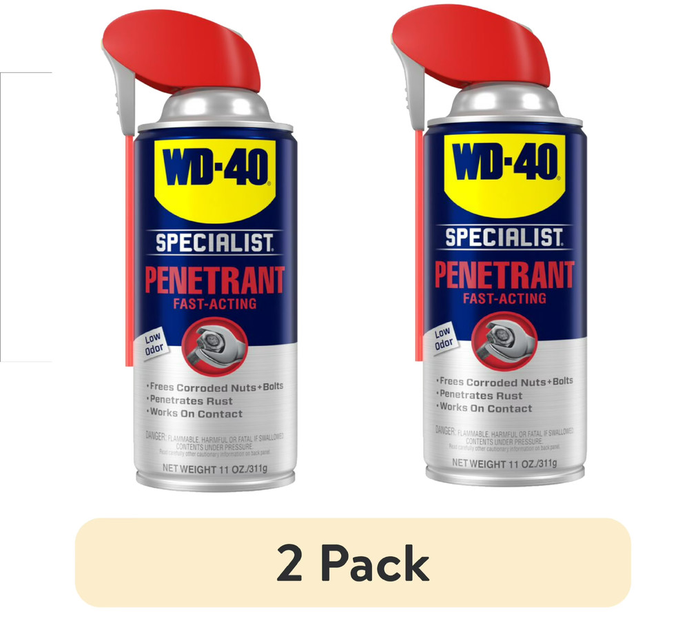 (2 pack) WD-40 Specialist Fast-Acting Penetrant Spray, 11 oz