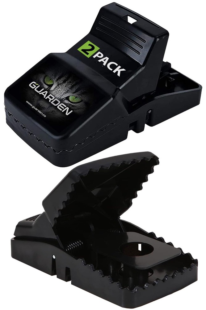 Rat Traps Indoor (2 Pack) Catch Rats, Mice, and Voles 2 Pack Traps, Black