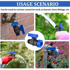4 Pack 3/4 GHT High-Flow Garden Hose Shut Off Valve 360° Swivel Ball