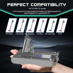 Cabeattee High Capacity 25.2V 7000Mah V10 Battery Sv12 Compatible Dyson V10