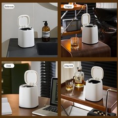 Mini Trash Can with Lid, Pop Up Countertop Wastebasket, Tiny Plastic Trash Bi…