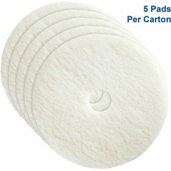 Genuine Joe 20″ White Polishing Floor Pad – 5/carton – Fiber – White (gjo-90520)