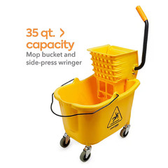 COASTWIDE Professional 35-Qt. Bucket w/ Side-Press Wringer Yellow/Black