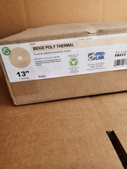 Pro-Link Beige Poly Thermal Floor Maintenance Pads 13″ 5 Pads High Gloss