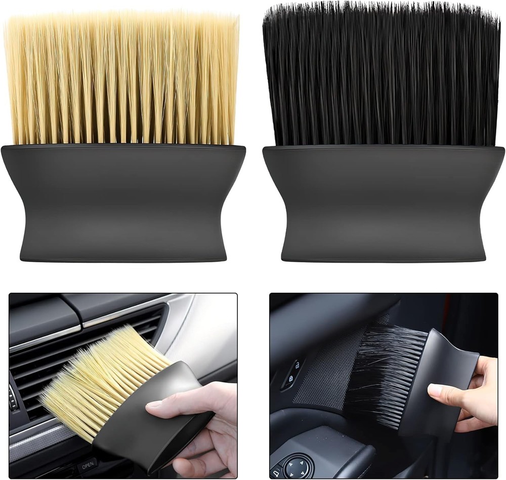 2 Pack Car Air Outlet Cleaning Brush Auto Interior Detailing Dust Brush Soft Bri