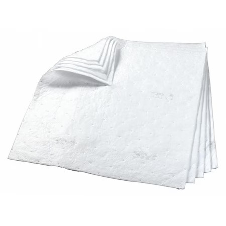 3M Hp-157 Sorbent Pad, 75 Gal, 34 In X 38 In, Oil, White, 50 Pk
