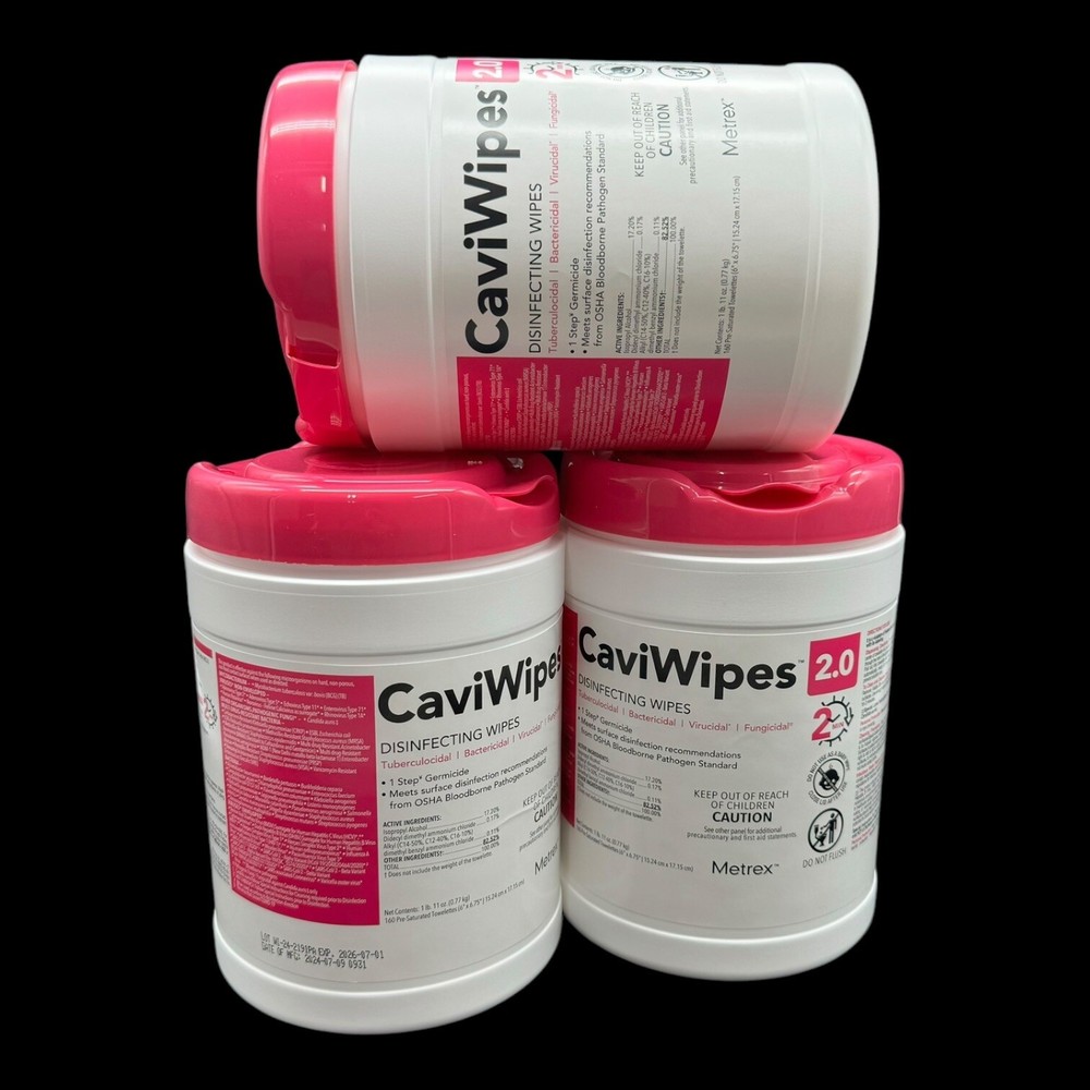 Metrex Caviwipes 14-1100 – Towelettes Large 160 Canister – Case Of 3 Canisters