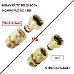 HQMPC Garden Hose Quick Connector Water Connect ¾ 3 Sets, Brass