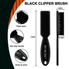 NICEMOVIC Barber Clipper Brushes, 10 Pcs Plastic Handle Black-10PCS, black
