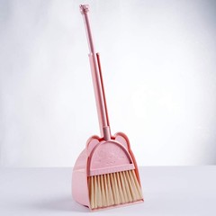 MAYEV Mini Broom with Dustpan for Kids,Little Housekeeping 2 Piece Set, Pink
