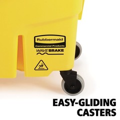 35Qt Mop Bucket & Side Press Wringer Combo on Wheels Heavy Duty Yellow