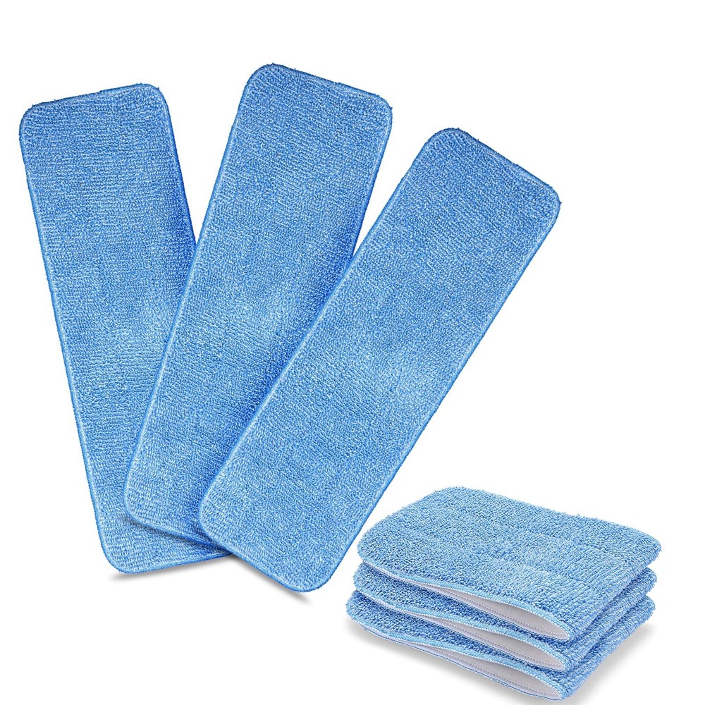 Reusable Microfiber Mop Pads, 6 Pack 18”x 6” Mop Head Replacement, Wet/Dry …