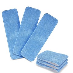 Reusable Microfiber Mop Pads, 6 Pack 18”x 6” Mop Head Replacement, Wet/Dry …