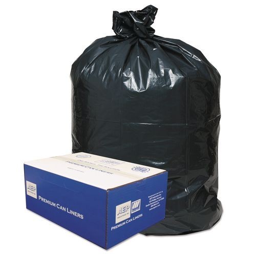 Classic Can Liners, 60 Gallon, 38×58″, Black, 10 Bags/Roll, 10 Rolls/Carton