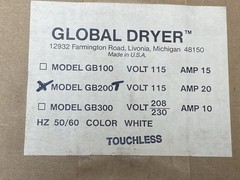 NOS American Dryer Global Dryer Automatic Hand Dryer White 120V/18-20amp GB200T