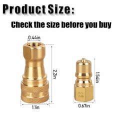 4 Sets Brass 1/4″ Quick Disconnect Coupler For Carpet Cleaning Wands Hoses Kit
