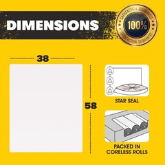 Aluf Plastics 60 Gallon Clear Trash Bags – Huge 100 Pack – 38 X 58 – 1.5 Mil