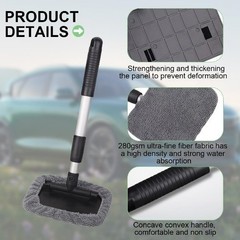 Car Windshield Cleaning Tool, Vehicle Window Cleaner with 3 Size: Rectangular
