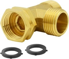 Hooshing Brass Garden Hose Tee Fitting 3/4″ GHT Male x x Female,