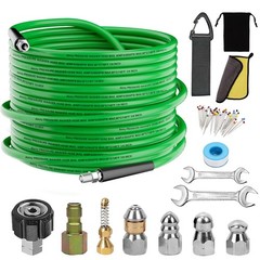 Sewer Jetter Kit for Pressure Washer,Water Jet Drain Cleaning 50 FT, Green
