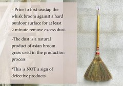 Aw Brooms Handmade Whisk Sweeping Broom 39 Inch- Asian Straw Soft Broom For