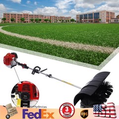 52CC Handheld Sweeper Broom Gas Power Driveway Turf Artificial Grass Snow Clean