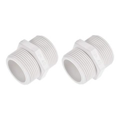 uxcell Pipe Fitting, G1-1/4 Male Thread, Hex Nipple Tube G1-1/4, White
