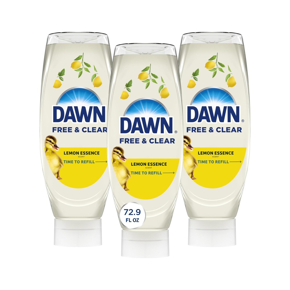 Dawn Free & Clear EZ-Squeeze Dish Soap Liquid, Dishwashing Liquid Pack of 3