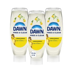 Dawn Free & Clear EZ-Squeeze Dish Soap Liquid, Dishwashing Liquid Pack of 3
