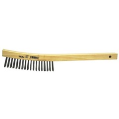 Weiler 44057 Hand Wire Scratch Brush Stainless Steel .012 Fill Curved Handle