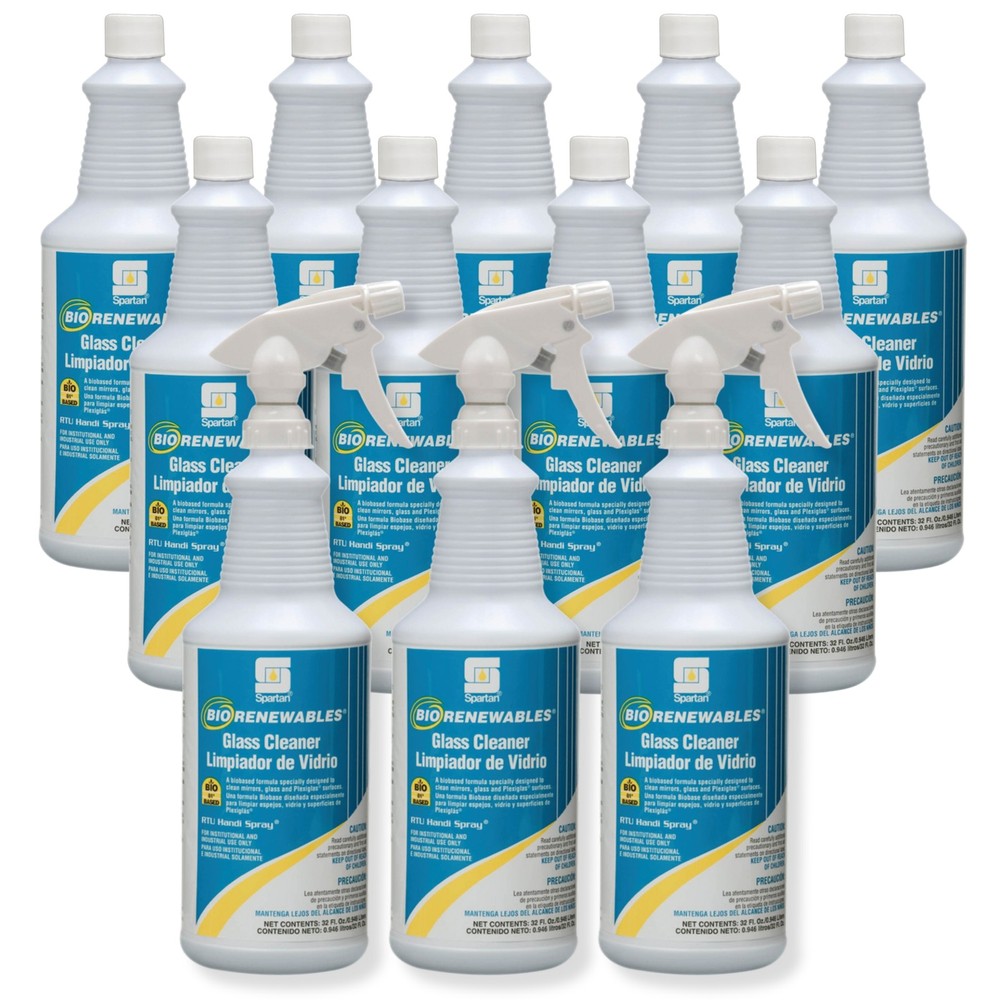 Case of 12 Spartan BioRenewables Glass Cleaner RTU – Qt.