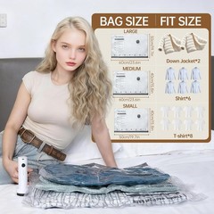 Travel Vacuum Bags for Clothing with Rechargeable Electric Pump – Portable Space