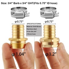 4 Set Brass Garden Hose Repair Connector Kit with 4 Set, Fit for 3/4″ hose