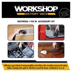 WORKSHOP Wet/Dry Vacs Shop Vacuum Accessories WS17853A Versatile Locking Atta…