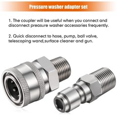 Hotop NPT 3/8 Inch Stainless Steel Inch, Internal Thread, External Thread