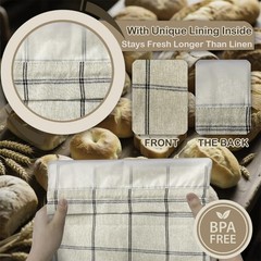 Duthcbw XL Linen Bread Bag for Homemade Sourdough with Large, 1+Cover