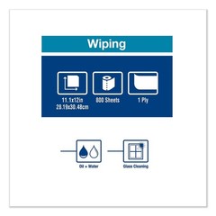 Tork 430304 11.1 in. x 12 in. Paper Wiper Plus – White (1 Roll/Carton) New
