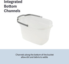 Cleaning Bucket Rectangular for Mopping or Storage with Handle and Built-In Pour