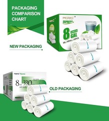 FORID Clear Trash Bags, 8 Gallon Garbage Bags, Wastebasket Bin Liners 330 Cou…