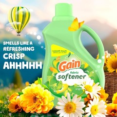 Gain Liquid Fabric Softener, Original Scent, 140 FL OZ, 190 Loads, Liquid Fabric