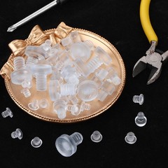 Jeffdad 50 Pcs Glass Table Bumpers – 5 Size Clear 0.31 inch, Transparent