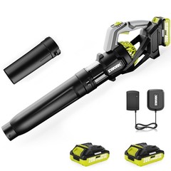 EWORK Leaf Blower Cordless, 20V 550CFM Powerful Electric Leaf Blower with 2 B…