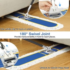 48″ Commercial Industrial Dust Mop for Floor Cleaning, Large 48 Inch, Blue