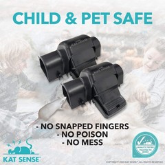 Kat Sense Covered Rat Trap & Chipmunk Trap, Prevents Accidental BLACK