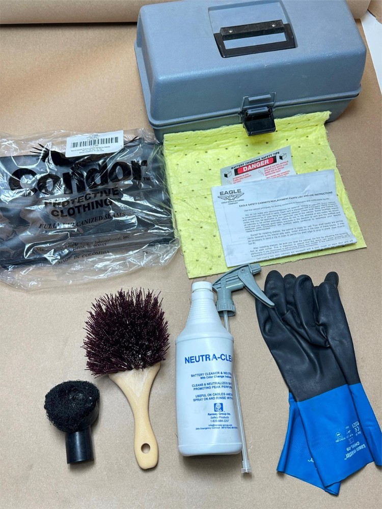Eagle Manufacturing Safety Cabinet Chemical Battery Spill Clean Up Kit Caustic