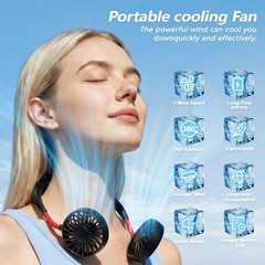 Neck Fan Portable Rechargeable: 2Pack Personal Cooling Wearable Fan Around your