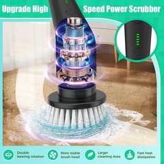 YKYI Electric Spin Scrubber, Cordless Power Scrubber Cleaning 44*16*7cm, Gray